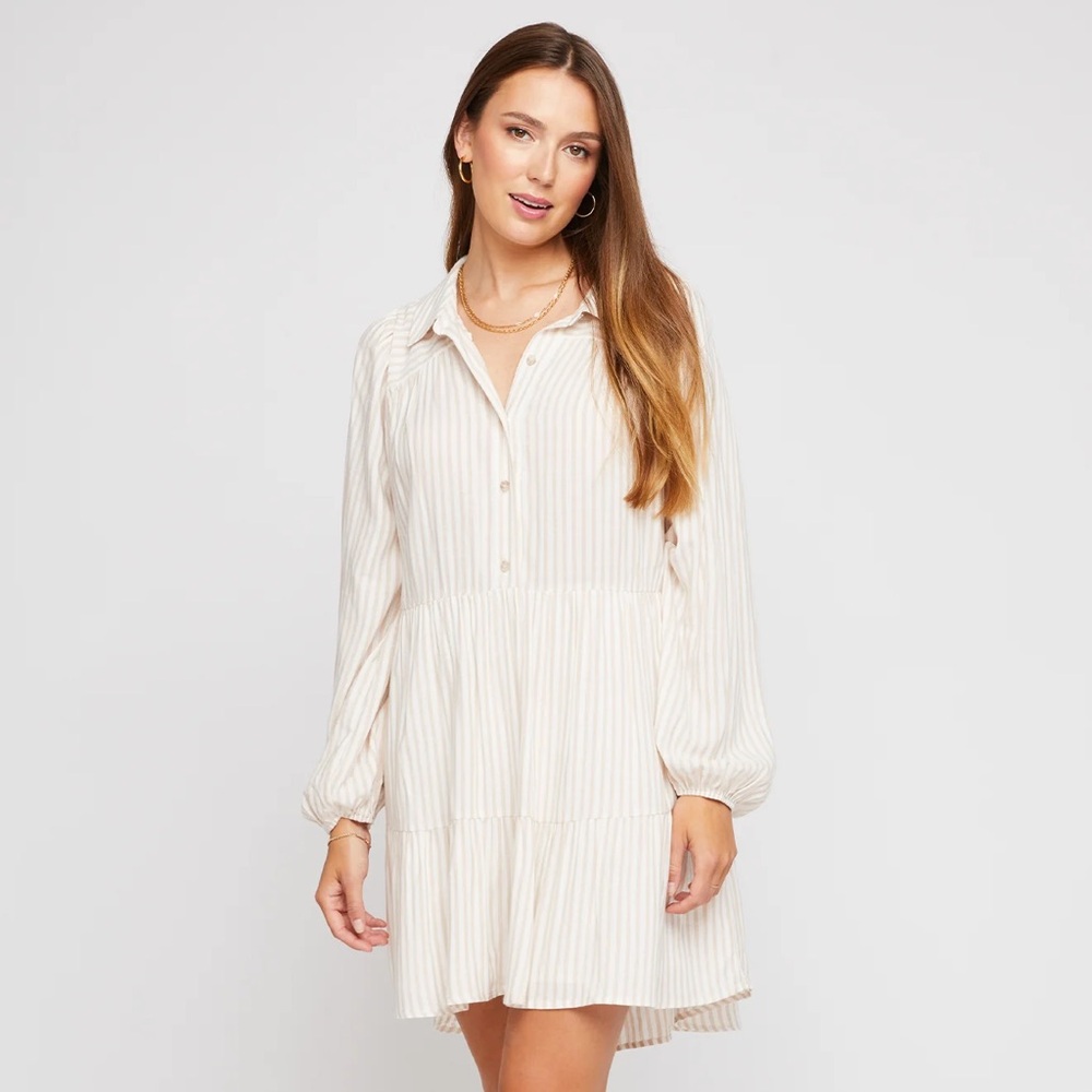 Gentle Fawn Tulum Dress in Tan Stripe 🤎 • US S